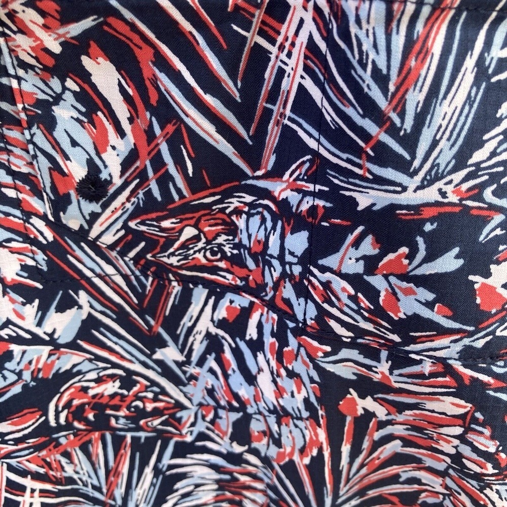 Columbia PFG Shirt Men's Small Super Tamiami Omni-Shade Fishing Red White Blue - Picture 4 of 8